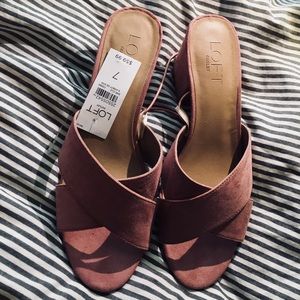 NWT Pink leather Slides